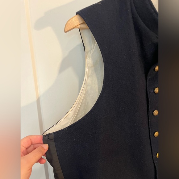 Vintage Civil War Reenactment Union Navy Blue Gold buttons Military Vest - Picture 3 of 9